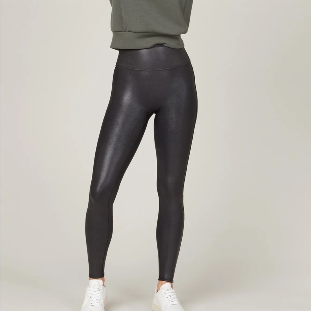SPANX- Faux Leather Leggings Black